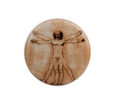 The Vitruvian Man Brown Flat Dresser Knob